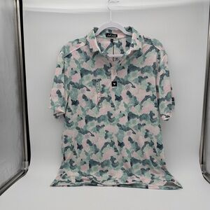 NWT Bad Birdie Mens Medium Mirage Oasis Golf Polo Shirt